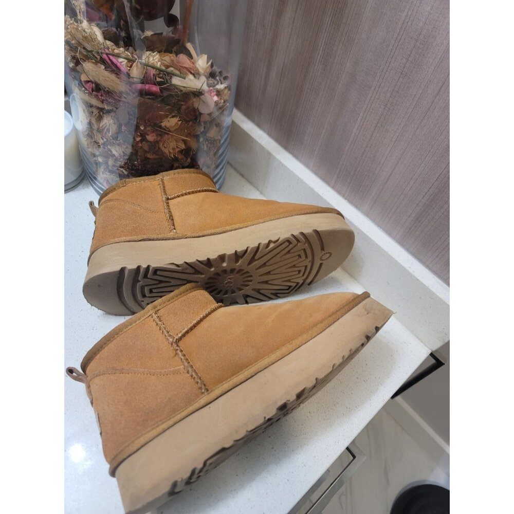 UGG Mini Ankle Suede Boots | Australian Sheepskin | Water Resistant| Sz 12 Brown - Picture 7 of 10
